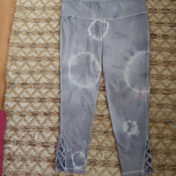Pants - Gray Tye Dye Ankle Caged Leggings Sz L